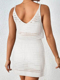 Openwork V-Neck Sleeveless Cover Up Dress - Hovatok
