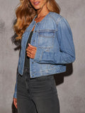 Snap Down Dropped Cargo Denim Jacket - Hovatok