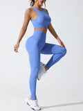Round Neck Tank and High Waist Leggings Active Set - Hovatok
