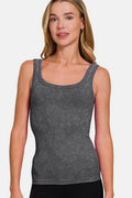 Zenana Ribbed Scoop Neck Tank - Hovatok