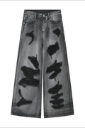 Distressed Wide Leg Jeans with Pockets - Hovatok