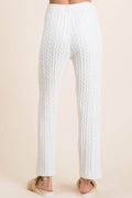 BiBi Cable-Knit High Waist Sweater Pants - Hovatok