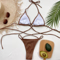 Halter Neck Crisscross Ribbed Bikini Set - Hovatok