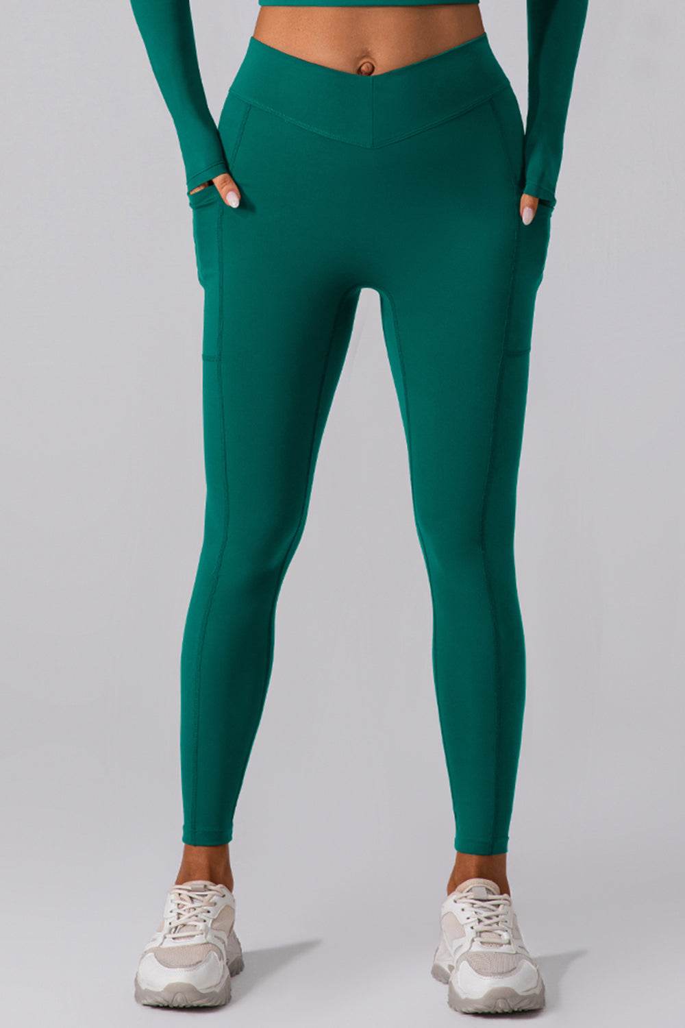 High Waist Active Leggings with Pockets - Hovatok