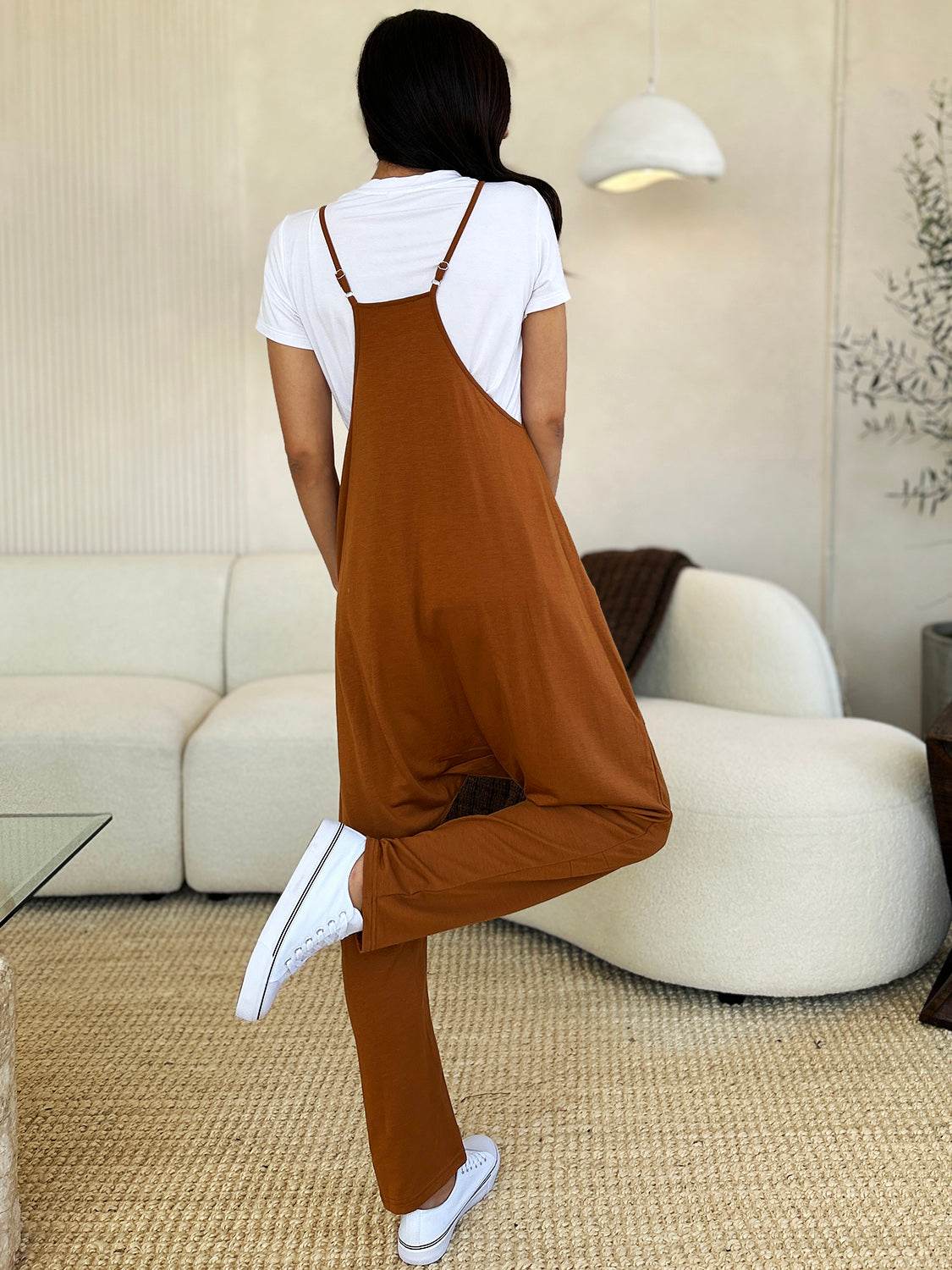 Double Take Full Size Sleeveless V-Neck Pocketed Jumpsuit - Hovatok