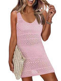 Openwork Scoop Neck Cover Up - Hovatok