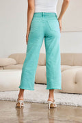 RFM Crop Chloe Full Size Tummy Control High Waist Raw Hem Jeans - Hovatok