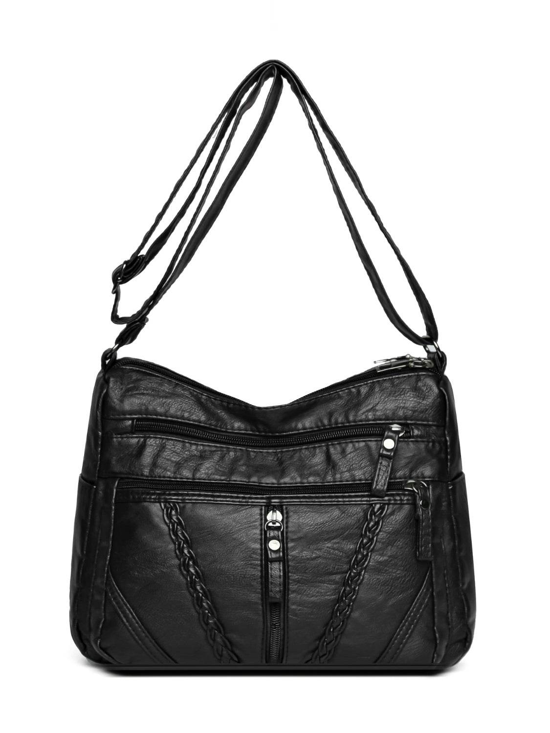 Adjustable Strap PU Leather Shoulder Bag - Hovatok