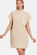 Zenana Short Sleeve Sweater Mini Dress - Hovatok