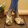 Tied Open Toe Low Heel Sandals - Hovatok
