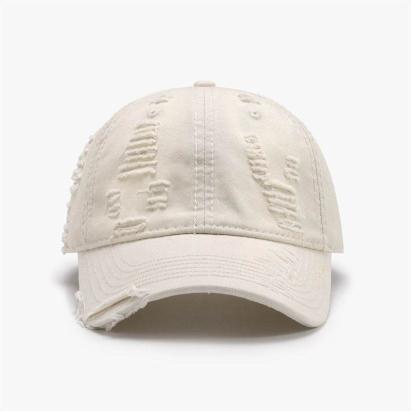 Distressed Adjustable Cotton Baseball Cap - Hovatok