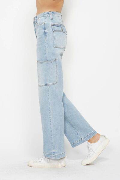 Judy Blue Full Size High Waist Straight Cargo Jeans - Hovatok