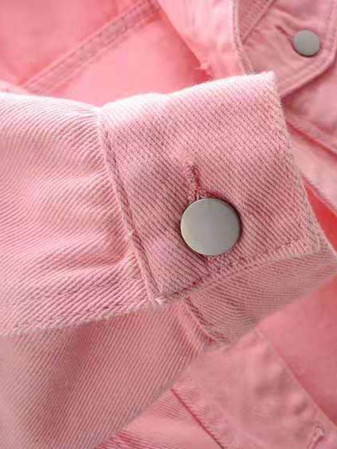 Full Size Cropped Denim Jacket Plus Size - Hovatok