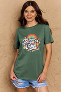 Simply Love Full Size TEACHER VIBES Graphic Cotton T-Shirt - Hovatok