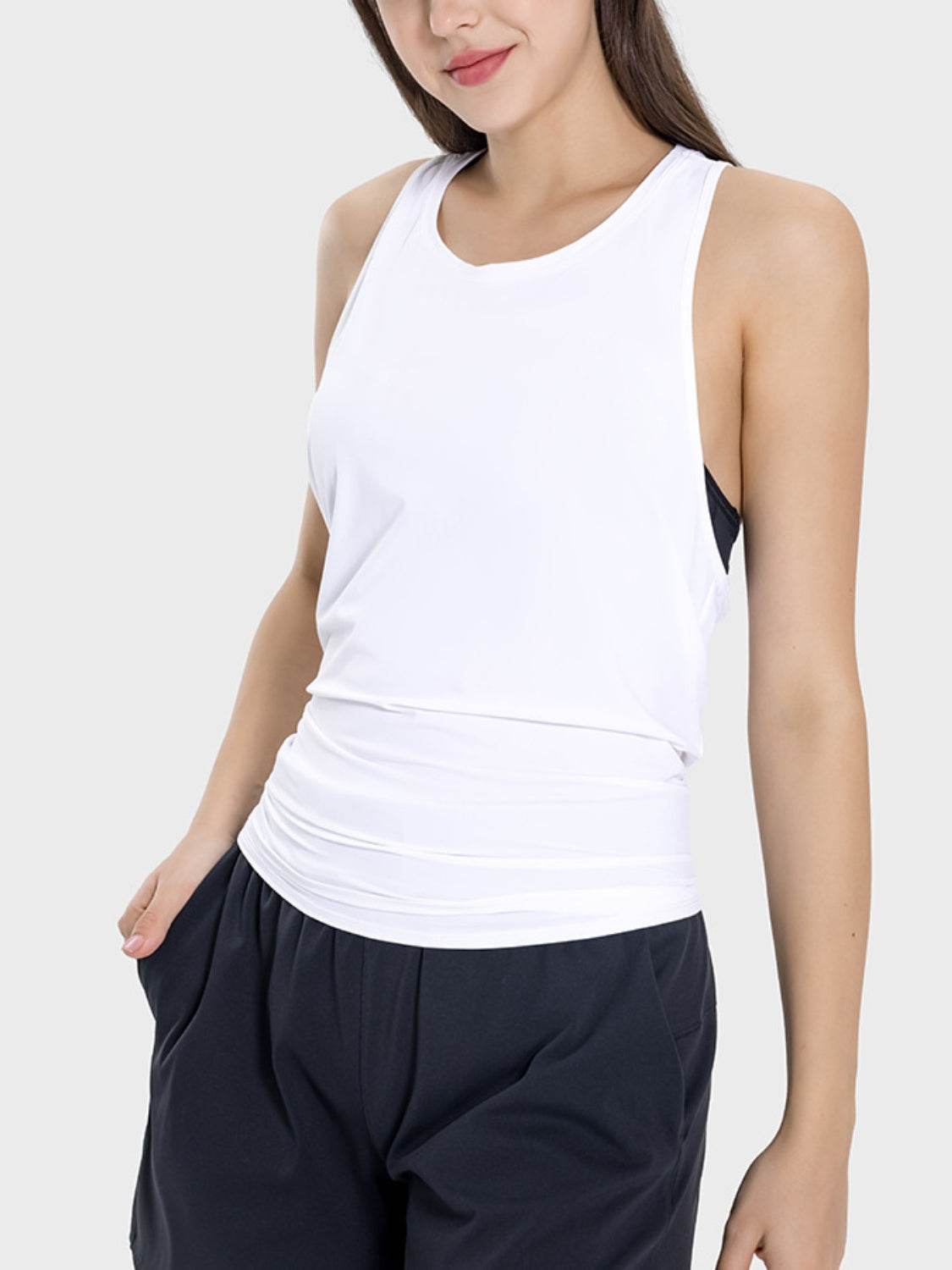 Millennia Round Neck Wide Strap Active Tank - Hovatok