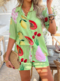Devine Printed Button Down Shirt and Shorts Set - Hovatok