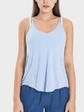 Millennia Slit Spaghetti Strap Scoop Neck Active Cami - Hovatok