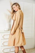 Culture Code Full Size Tied Trench Coat with Pockets - Hovatok