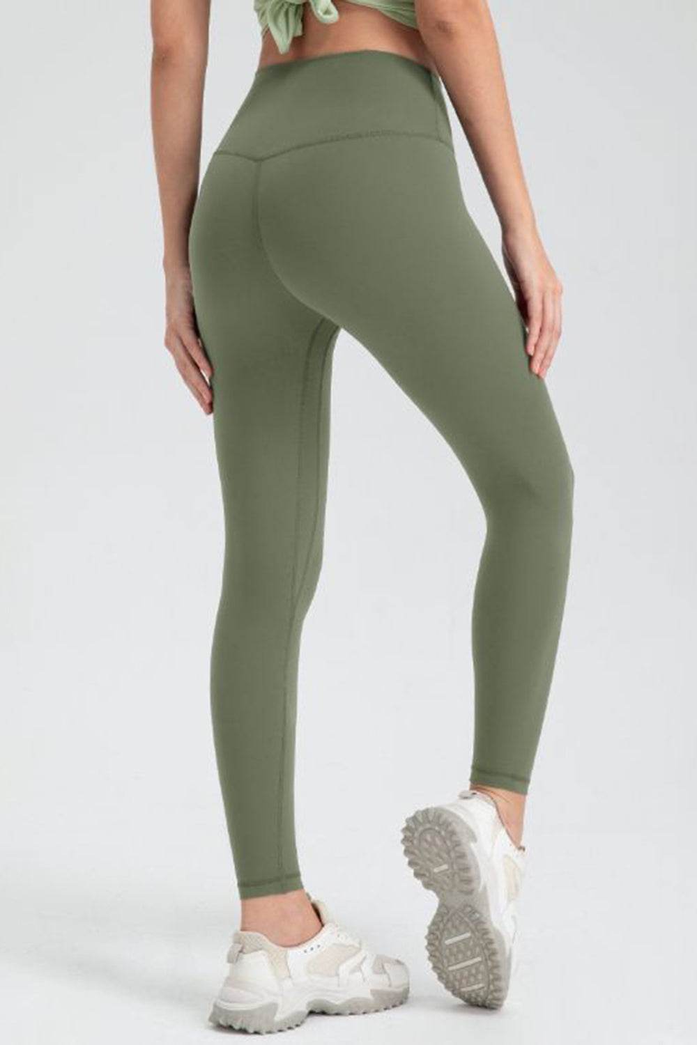 Wide Waistband Slim Fit Active Leggings - Hovatok