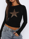 Devine Star Round Neck Long Sleeve T-Shirt - Hovatok
