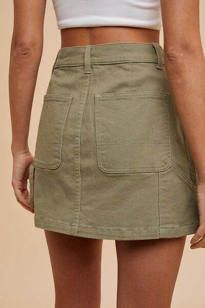 Annie Wear Cargo Denim Mini Skirt - Hovatok