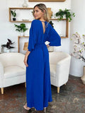 Double Take Full Size Surplice Wide Leg Jumpsuit with Pockets - Hovatok