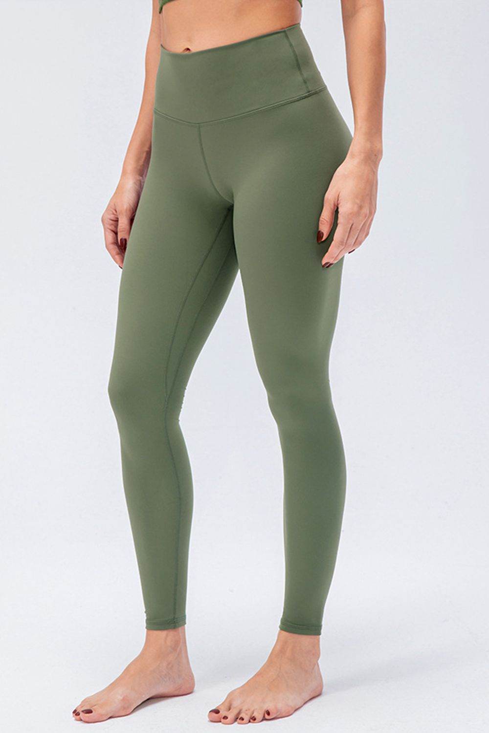 Wide Waistband Slim Fit Active Leggings - Hovatok