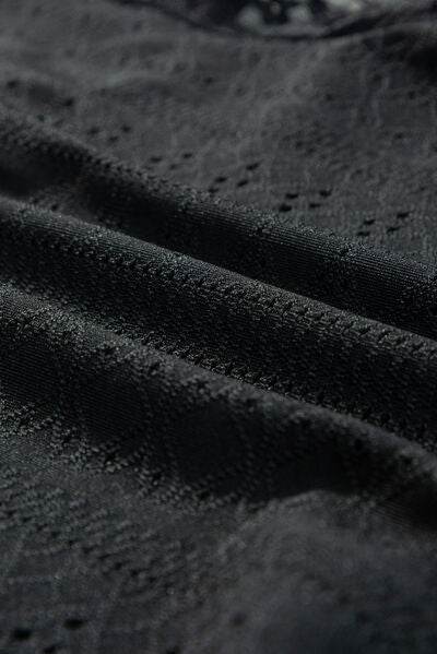 Eyelet Lace Long Sleeve Bodysuit - Hovatok