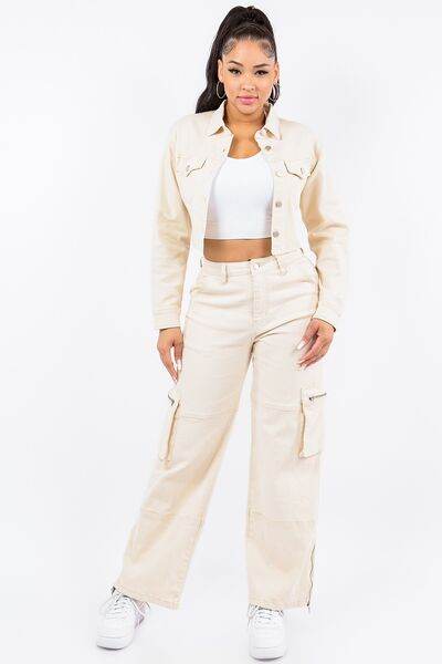 American Bazi Laced Back Cropped Jacket - Hovatok