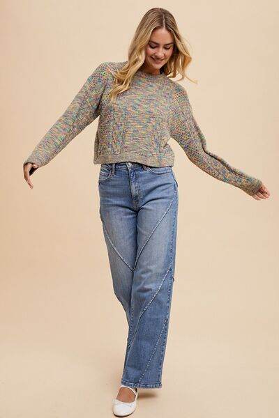 Annie Wear Decorative Seams Wide Leg Jeans - Hovatok