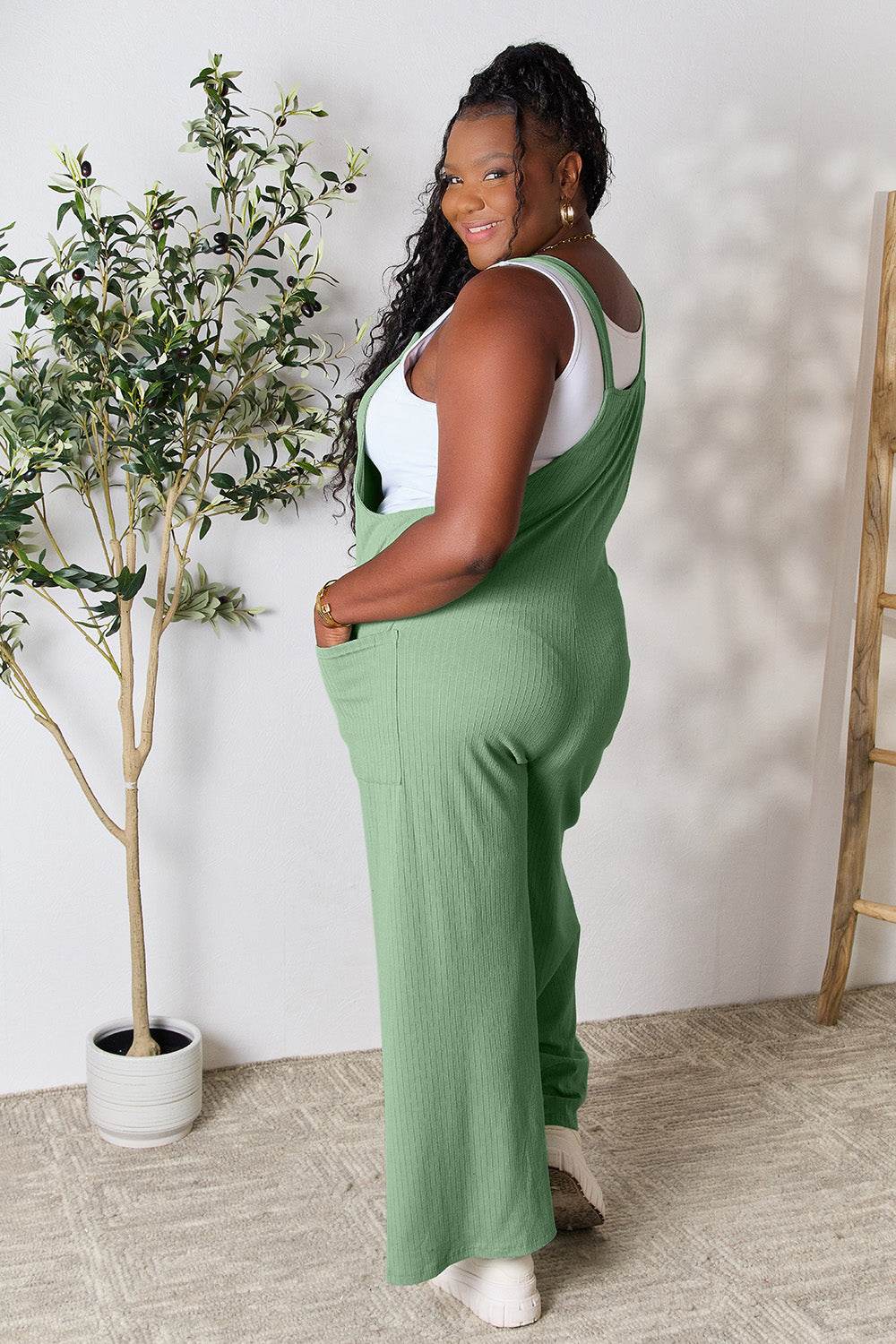 Double Take Full Size Wide Strap Overall with Pockets - Hovatok