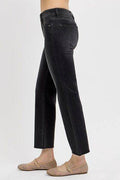 RISEN Tummy Control Mid Rise Crop Straight Jeans - Hovatok