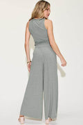 Basic Bae Full Size Ribbed Tank and Wide Leg Pants Set - Hovatok