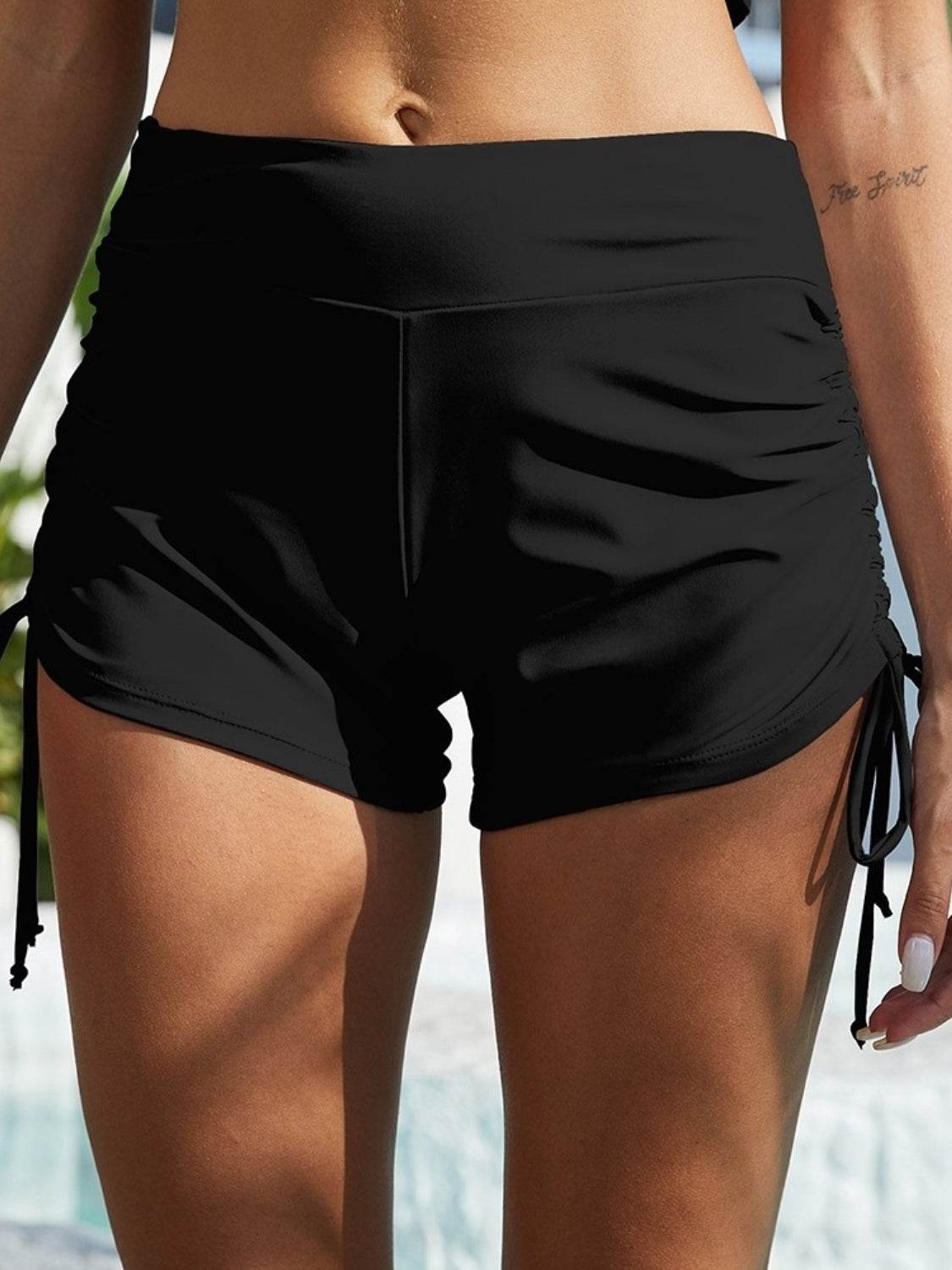 FAM-FAM Drawstring Mid-Rise Waist Swim Shorts - Hovatok