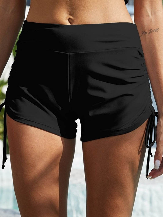 FAM-FAM Drawstring Mid-Rise Waist Swim Shorts - Hovatok