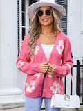 Angel Wings Flower Open Front Long Sleeve Cardigan - Hovatok