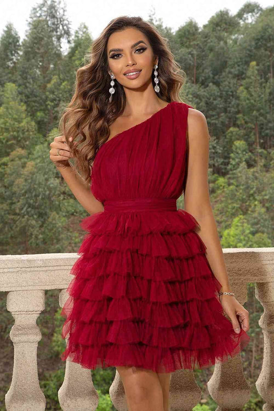 One-Shoulder Sleeveless Dress - Hovatok