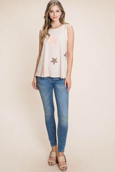 BOMBOM Star Print Round Neck Tank - Hovatok