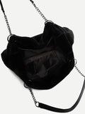 Faux Fur Solid Color Tote Bag - Hovatok