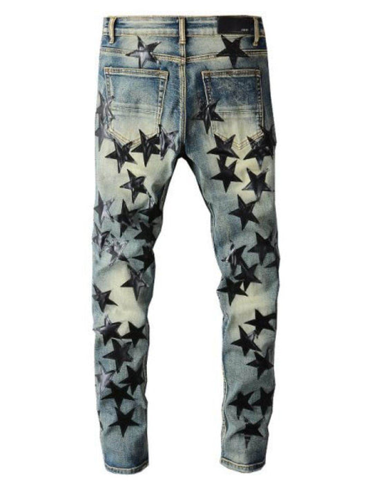 Men's Washed Star Slim Jeans - Hovatok