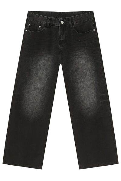 High Waist Baggy Jeans with Pockets - Hovatok