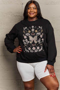 Simply Love Simply Love Full Size Flower and Butterfly Graphic Sweatshirt - Hovatok