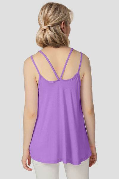 Basic Bae Bamboo Scoop Neck Double Spaghetti Straps Cami - Hovatok