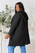 Basic Bae Full Size Hooded Sweater Cardigan - Hovatok