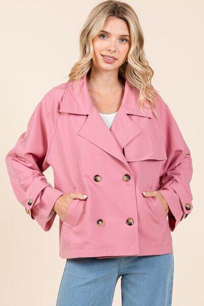 Mittoshop Double Breasted Long Sleeve Trench Coat Jacket - Hovatok