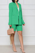 Long Sleeve Blazer and Shorts Set - Hovatok