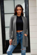 Basic Bae Full Size Open Front Long Sleeve Cardigan with Pockets - Hovatok