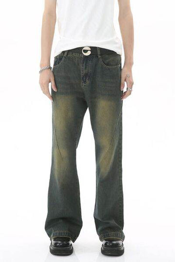 Decorative Seam Jeans with Pockets - Hovatok