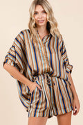Mittoshop Drawstring Striped Satin Shorts - Hovatok