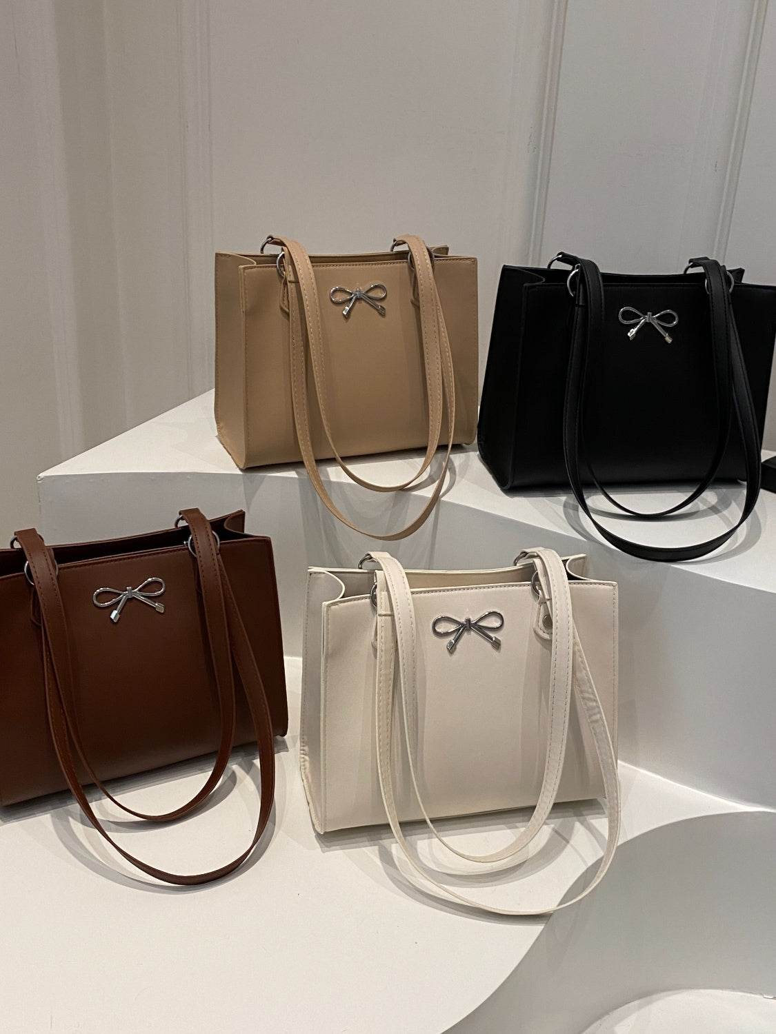 Bow PU Leather Shoulder Bag - Hovatok